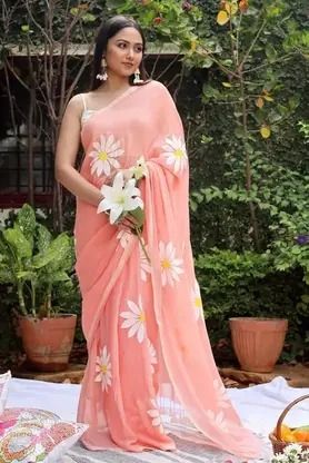 New Linen Cotton Digital Print Saree